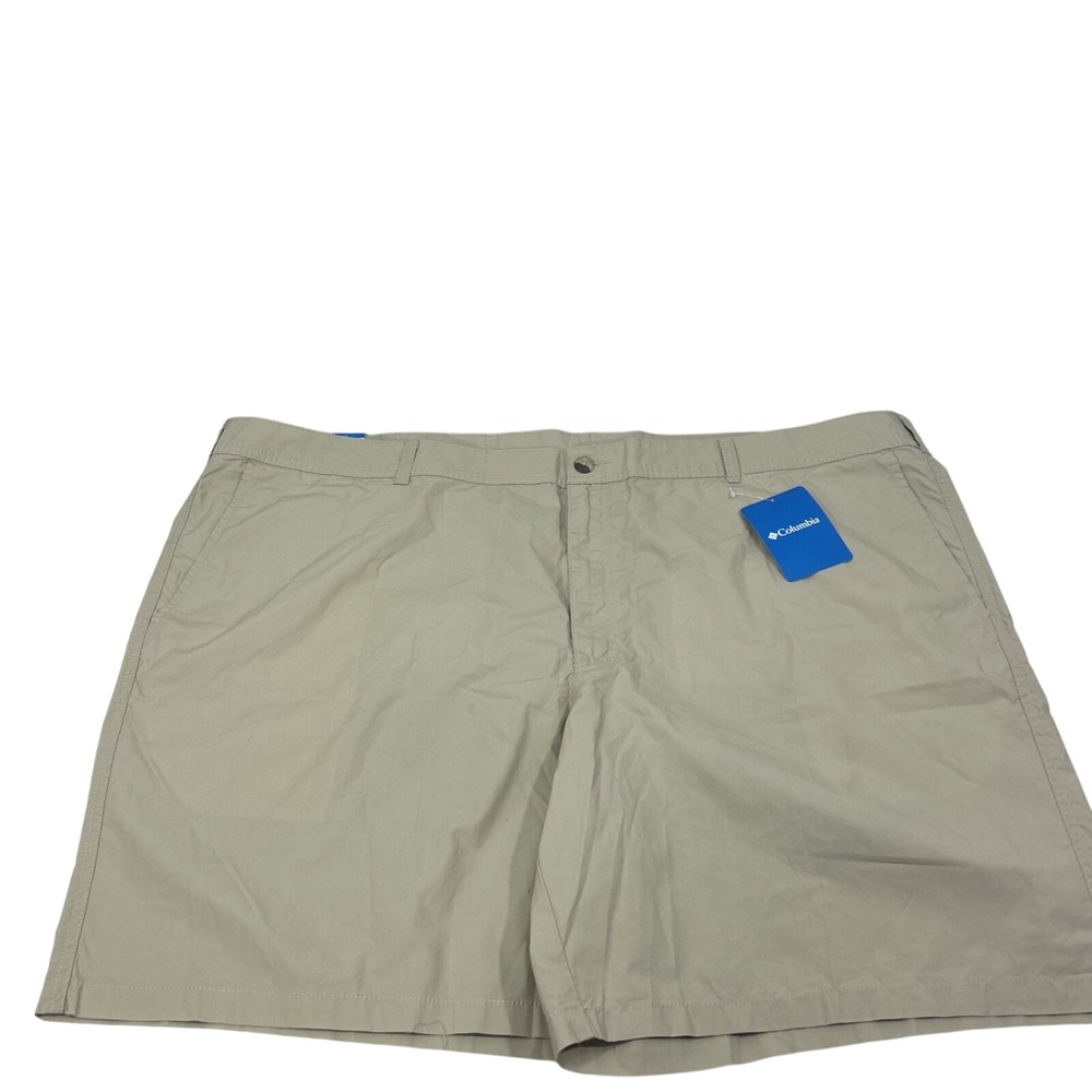 Columbia Men 50W Short Beige Washed Out 8" Inseam New Tags 100% Cotton